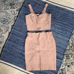 Guess Mirage Bandage crop top and skirt